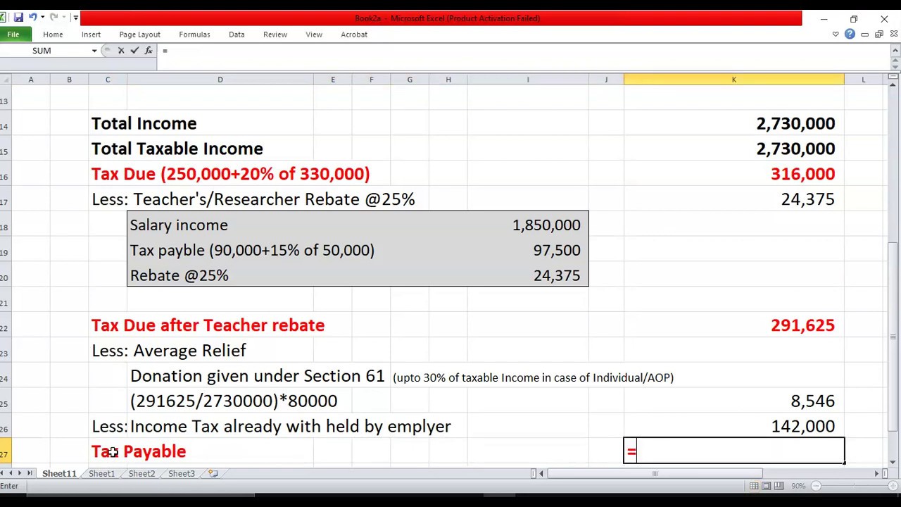 034 - Income Tax in Pakistan – Full time Teachers’ or Researchers' rebate
