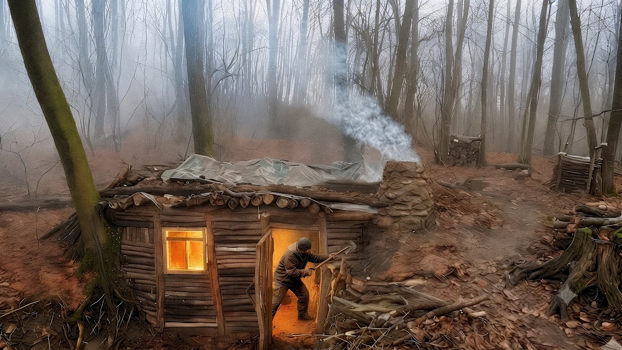 I Built a Hidden Underground Shelter in a Forest Ravine | Bushcraft Survival.