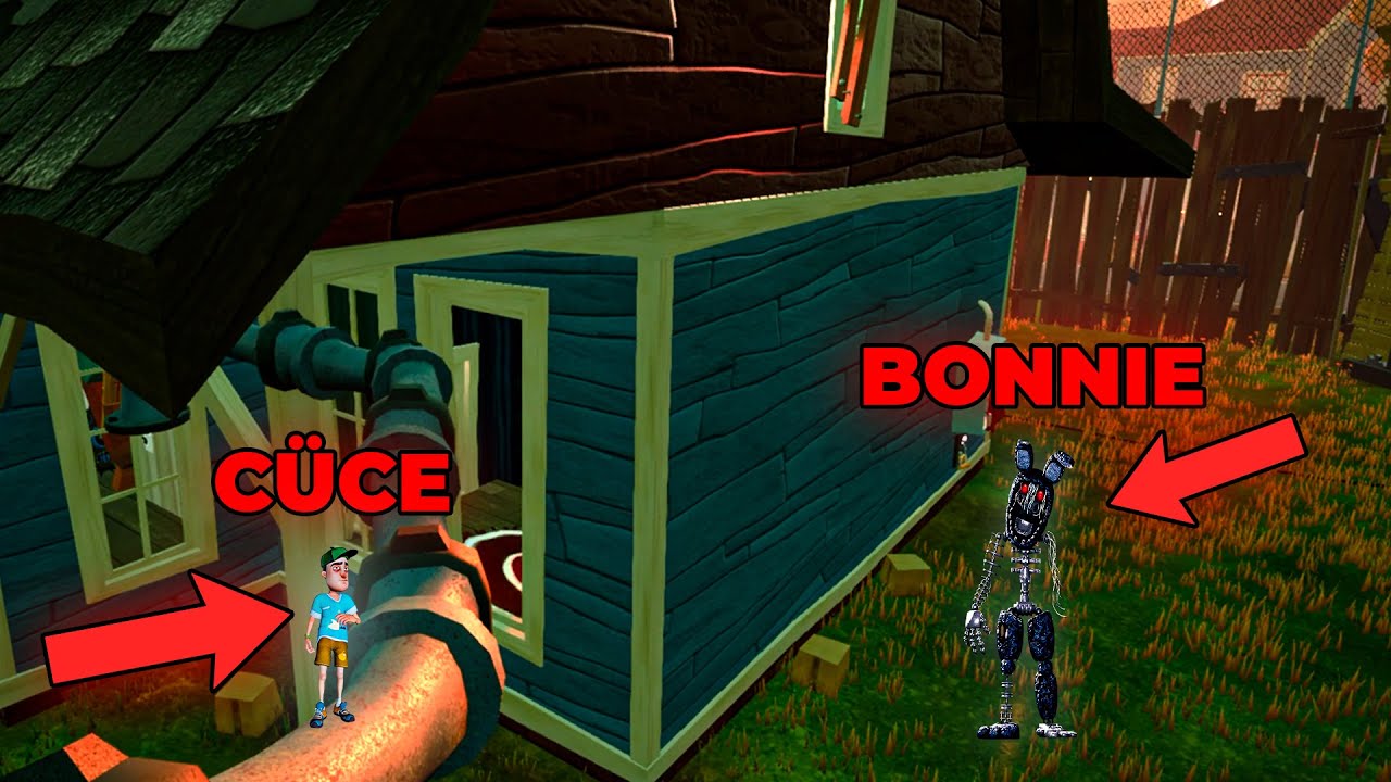 CÜCE OLARAK BONNIE'DEN KAÇMAK.. | Hello Neighbor Mod