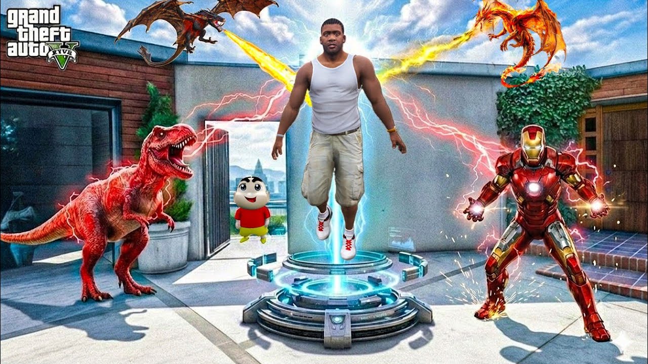 Franklin Shinchan Doraemon Got Super Powers in Gta 5 in Telugu 