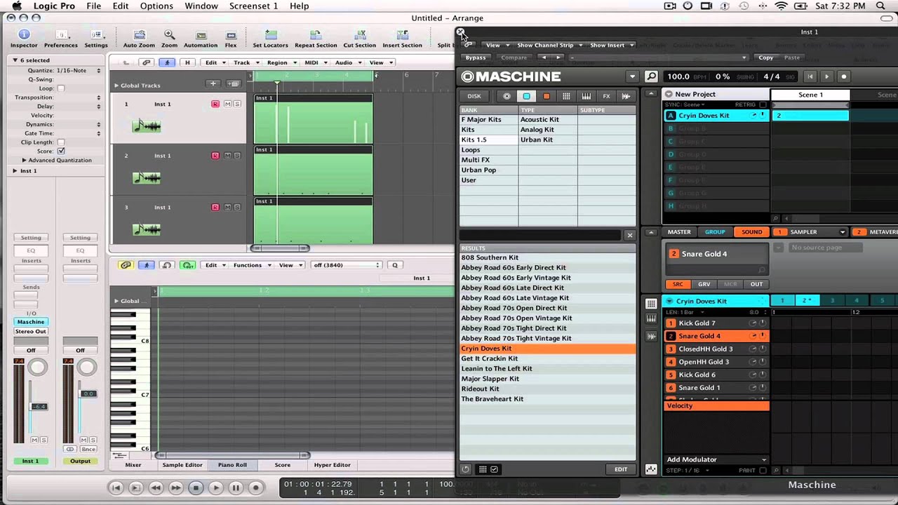Tracking out beats in Logic Pro using Maschine 1.8: Altruwisdom