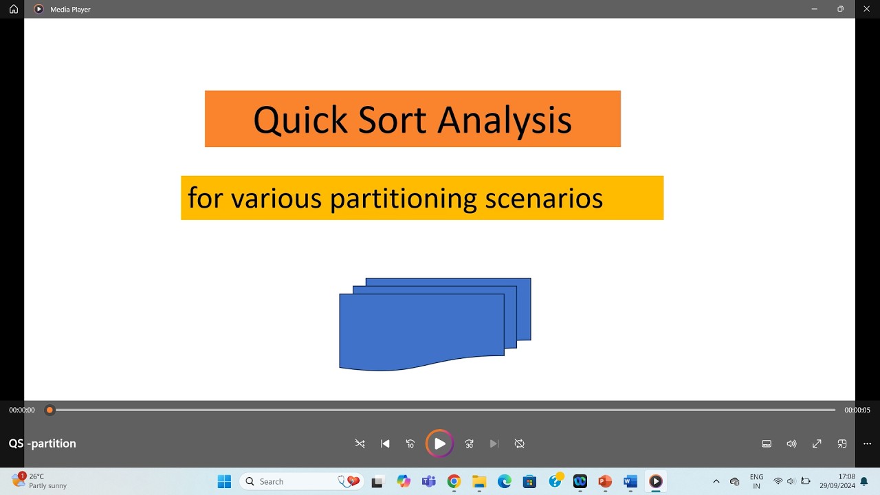 Quick Sort Analysis   for various partitioning scenarios