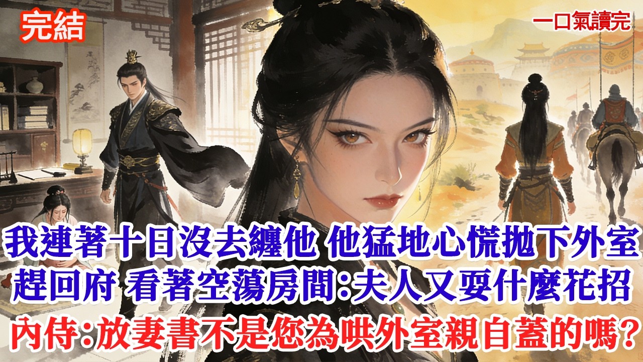 我連著十日沒去書房纏著問他行蹤，他猛地心慌，拋下懷孕的外室連夜趕回府：「夫人又耍什麼花招？」內侍顫聲道：夫人五日前就隨商隊出關了#追妻火葬場#愛情#小說#古言 #有聲小說 #情感故事