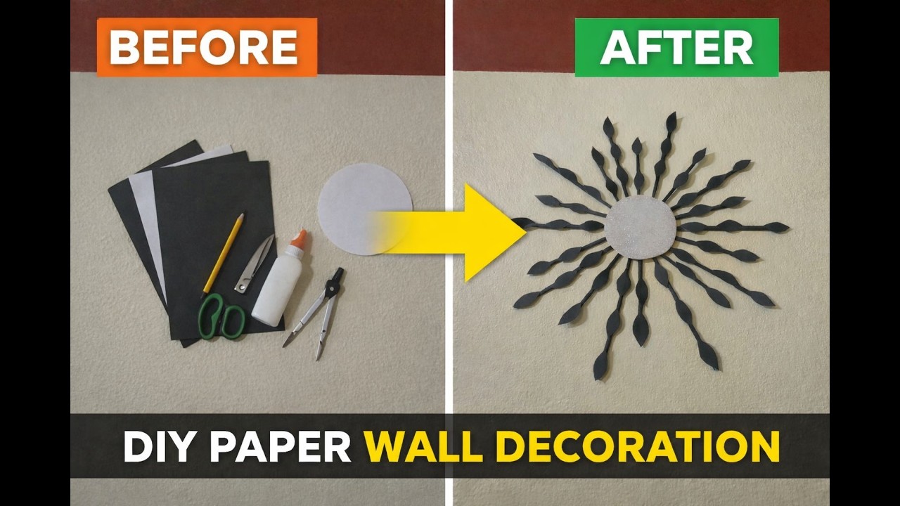 DIY Paper Wall Decoration | Easy & Beautiful Wall Art Design at Home | Low Budget Craft |