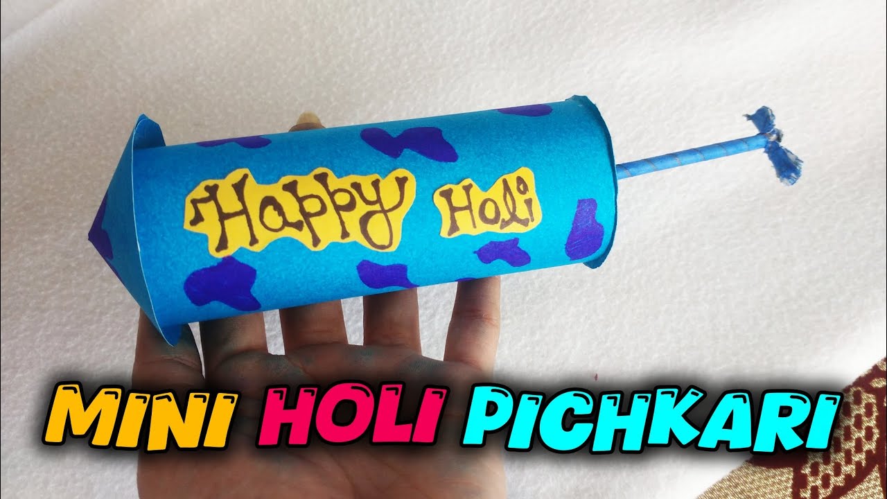 Holi Special DIY Pichkari 💙 | Simple Paper Craft #diy #craft #holi #pichkari 