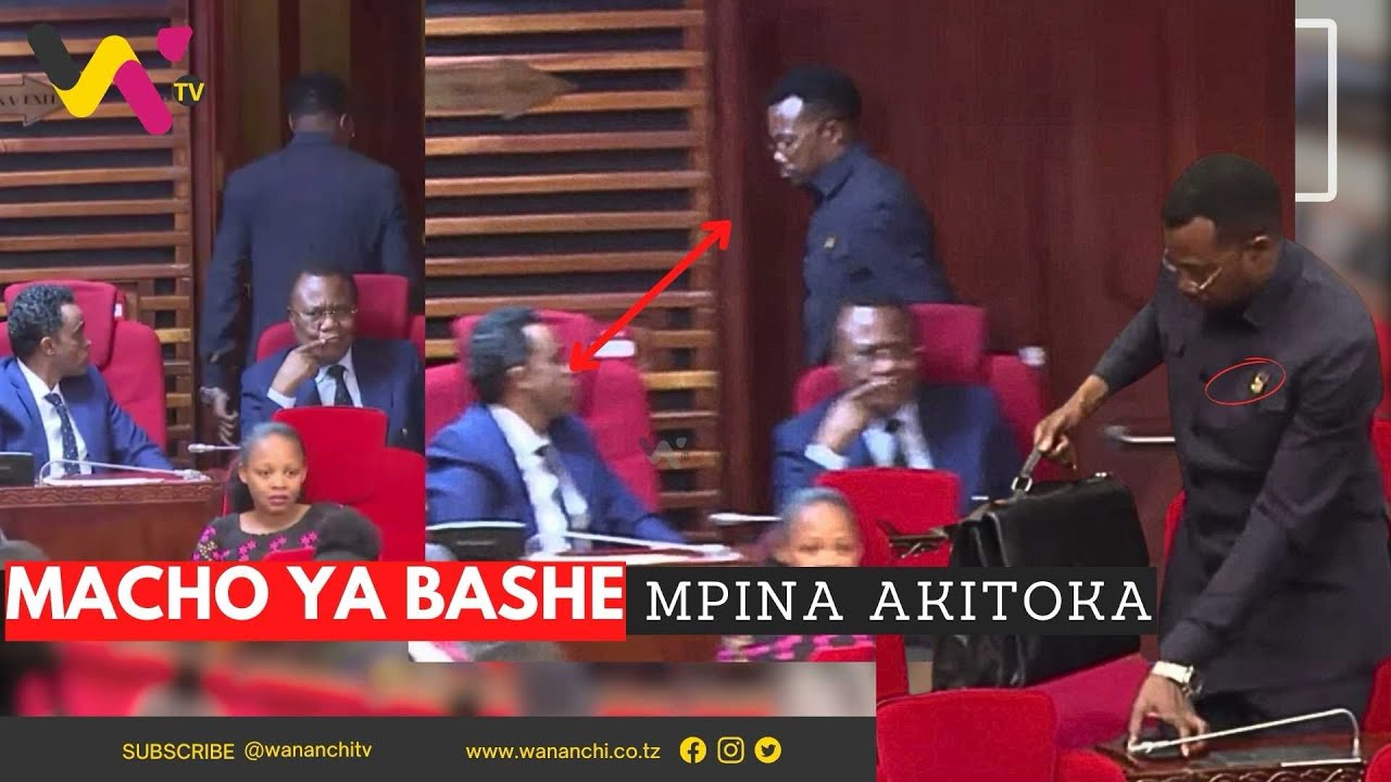TAZAMA! BASHE AKIMWANGALIA MACHONI MPINA AKITOLEWA BUNGENI/WAANGALIANA AKIPITA KARIBU YAKE