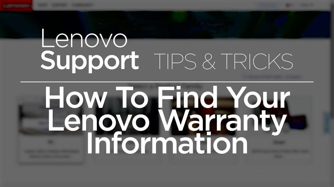 How To Find Your Lenovo Warranty Information