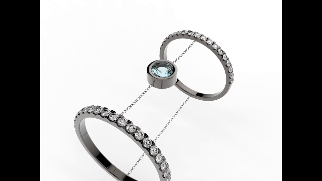 RINGS ROSE Pink Gold 18 carats Center Stone Topaz Blue  Round & Setting Diamond White ,