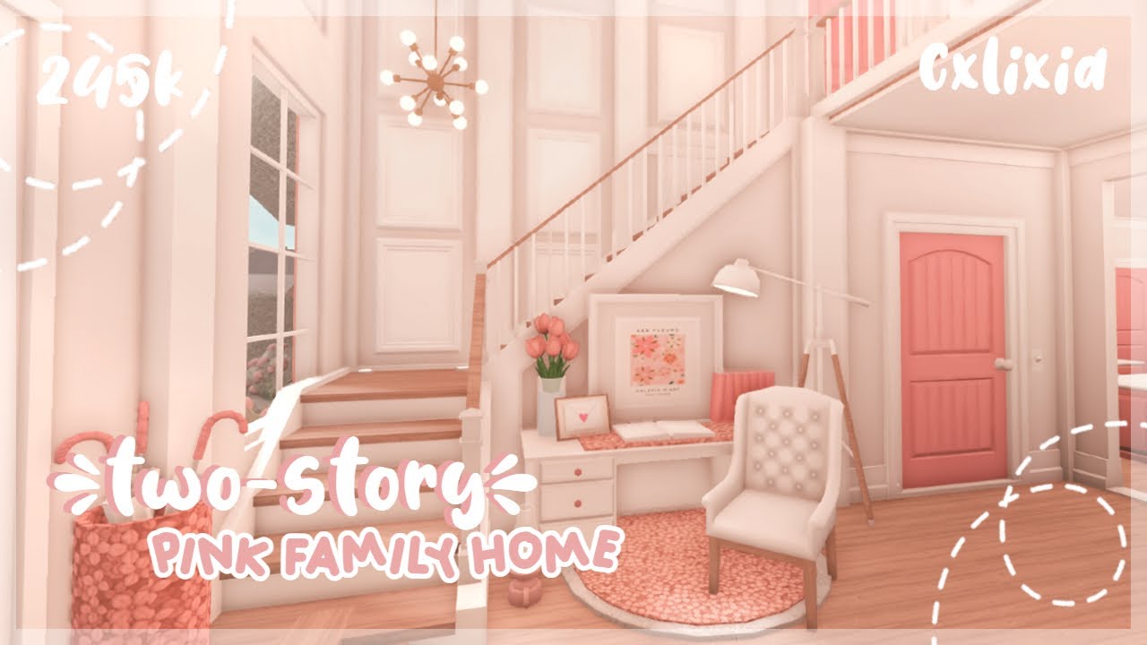 2-Story Pink Aesthetic Family Home (Interior) | Bloxburg House Build
