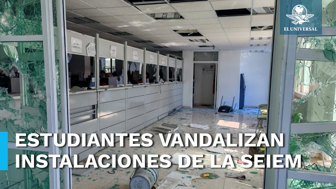 Estudiantes de la Normal Rural vandalizan Instalaciones de la SEIEM