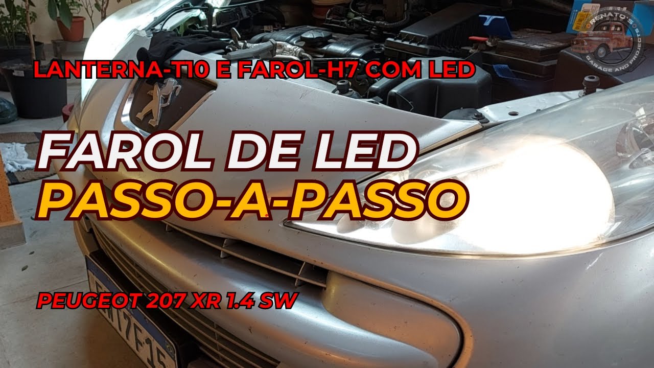 Como Trocar Lâmpadas Halógenas T10 e H7 por LED no Peugeot 207 | Guia Passo a Passo (V036)