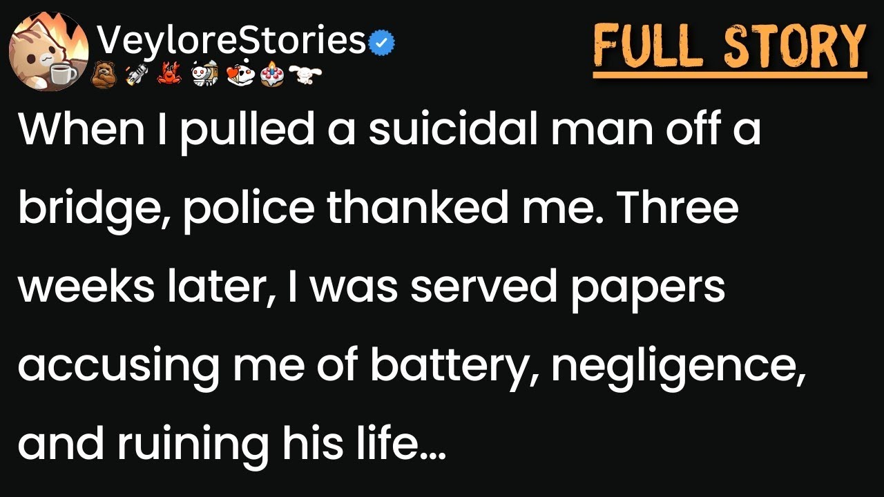 I saved a man from jumping off a bridge  Now his family is suing me for his injuries