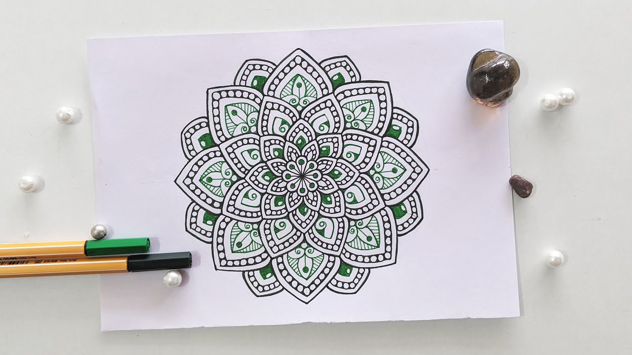 How to draw Mandala Art for beginners | Easy colorful Mandala | Doodle/Zentangle drawing