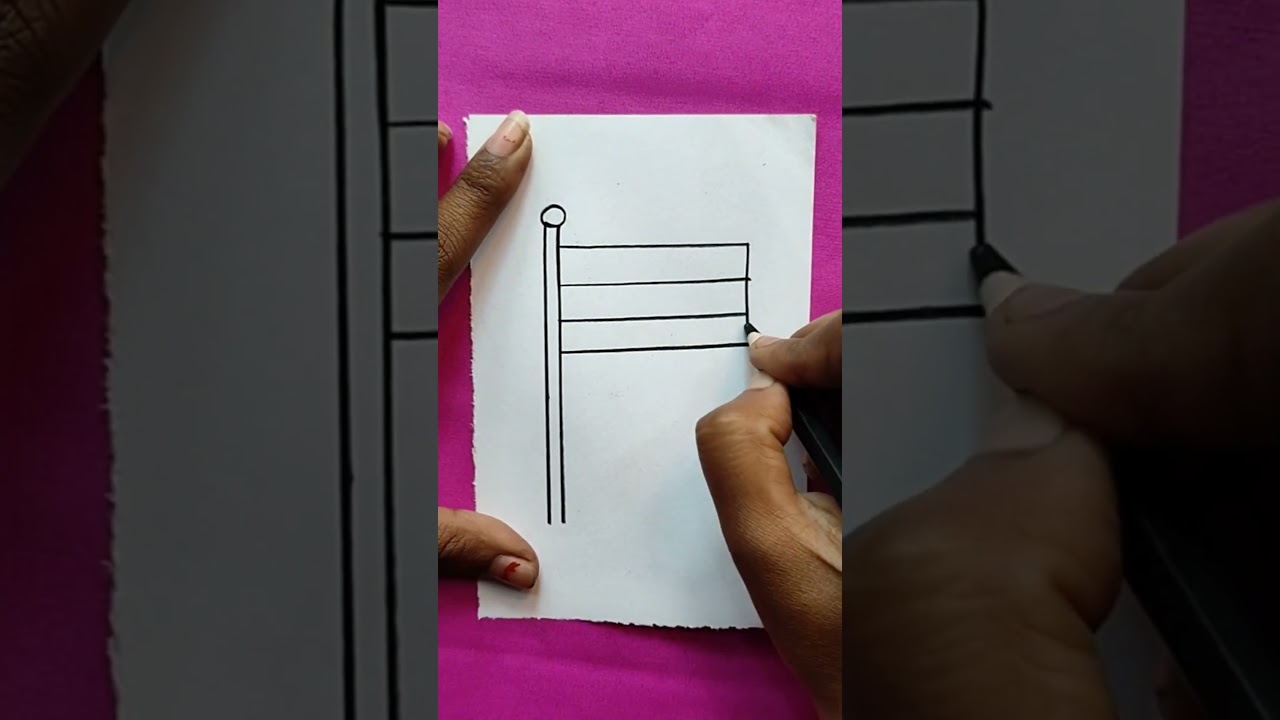How to Draw National Flag of India || Indian Flag Drawing || National Flag Drawing #shorts