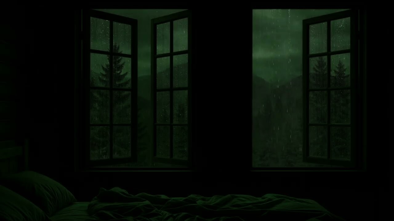 Rain Sounds in a Tranquil Garden (No Ads) 🌧 | Rain on the Window for Deep Sleep & Relaxation