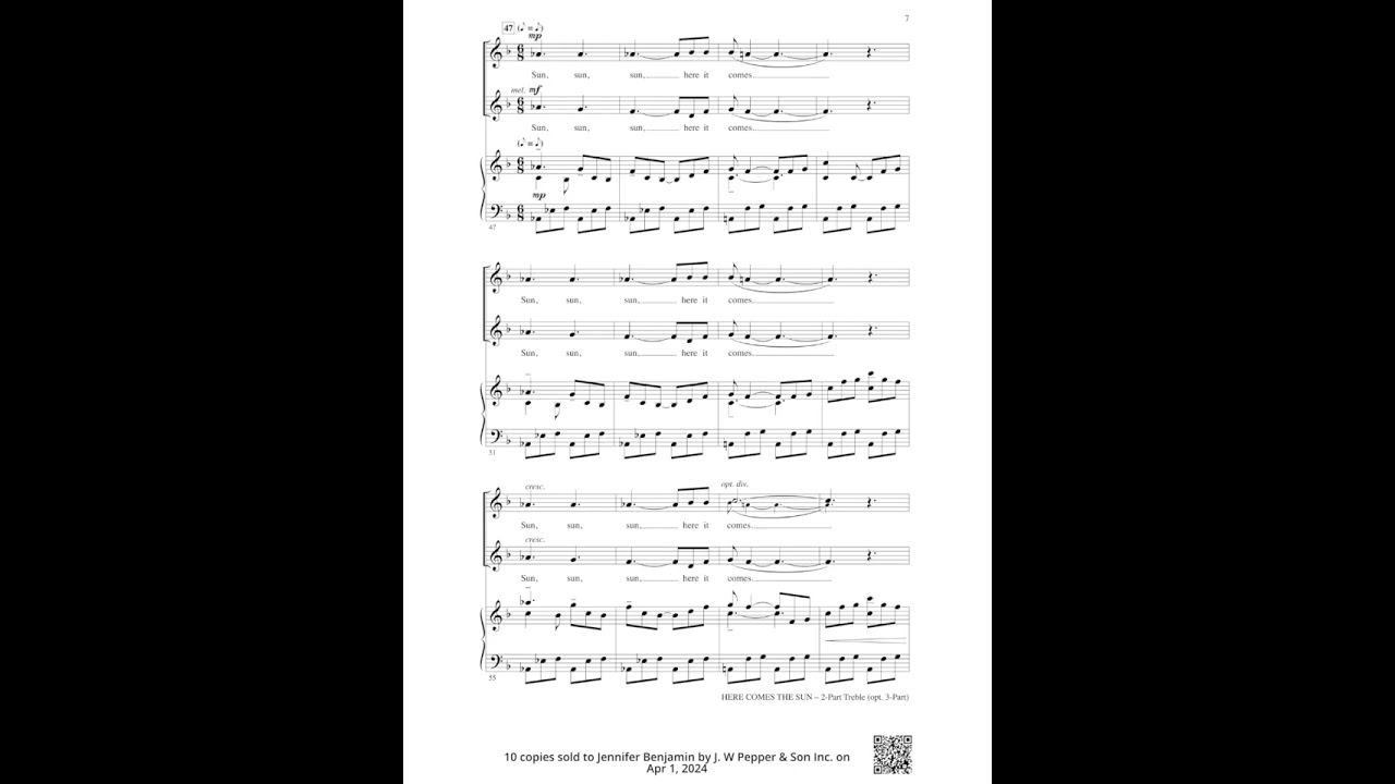 Here Comes the Sun Accompaniment Only