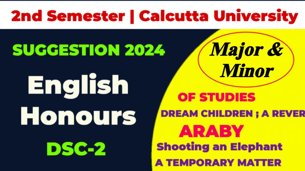 2nd Semester English Honours DSC-2 Suggestion 2024 | CCF | Calcutta University