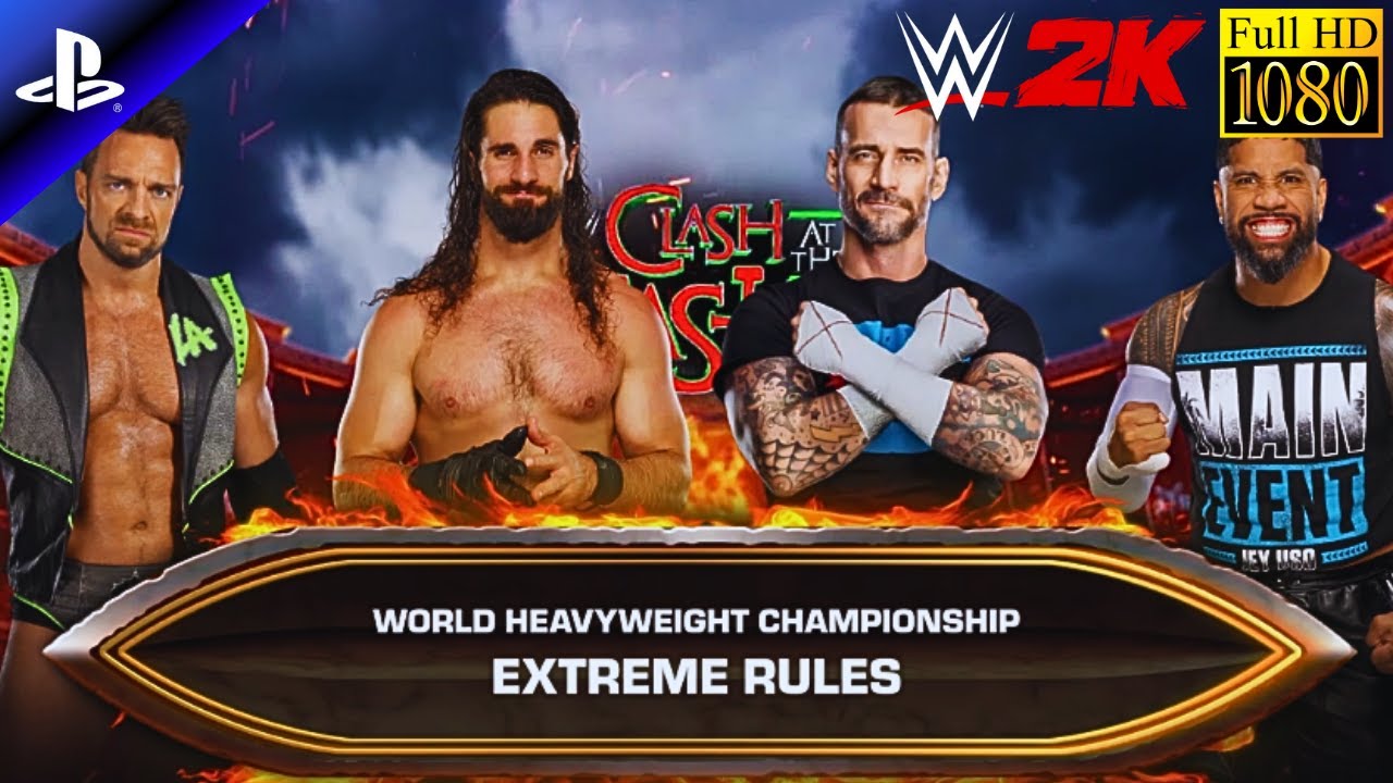 CM Punk vs Seth Rollins vs LA Knight vs Jey Uso | Extreme Rules Full Match | WWE 2K Gameplay