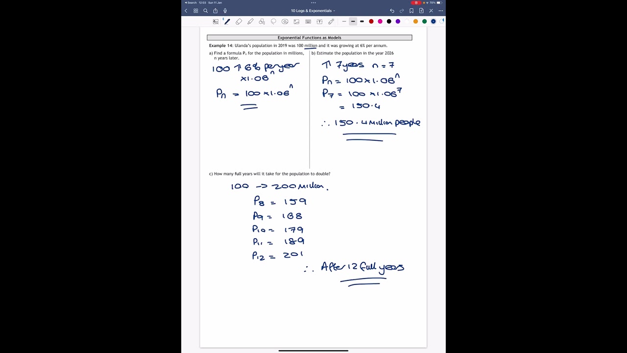H - Logs and Exponentials - Examples 14 & 15