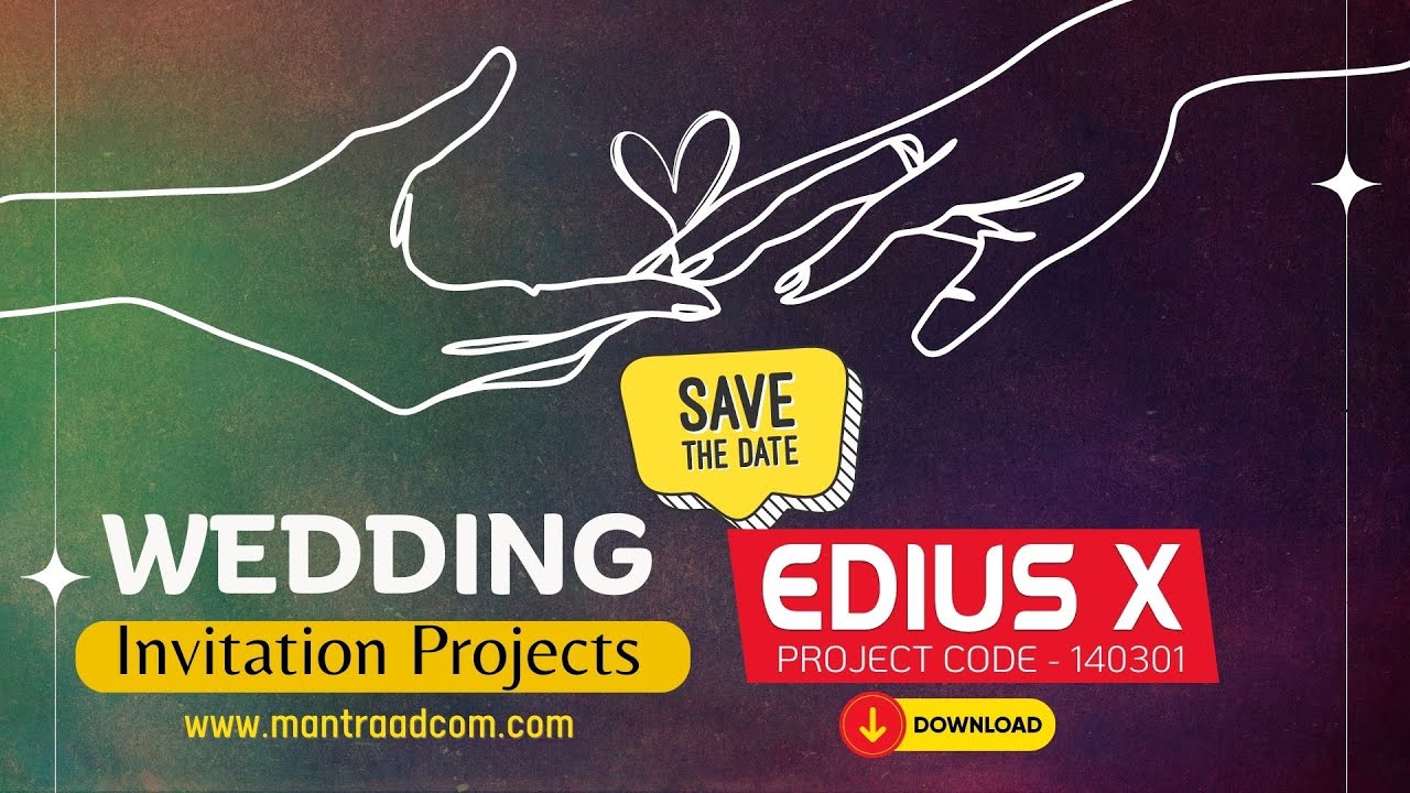 Edius X, 9, 8 Cinematic Wedding Invitation Projects | 140301 Mantra Wedding Projects