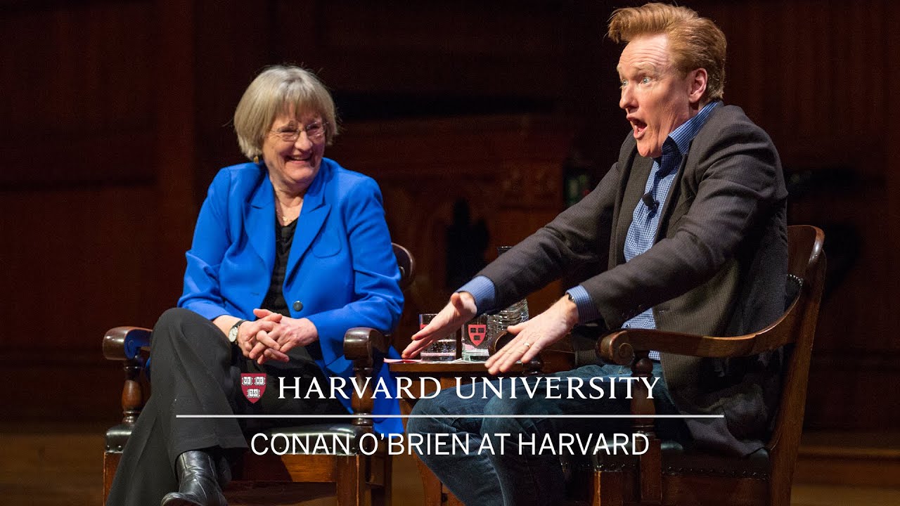 Conan O’Brien in conversation with Harvard University President Drew Faust