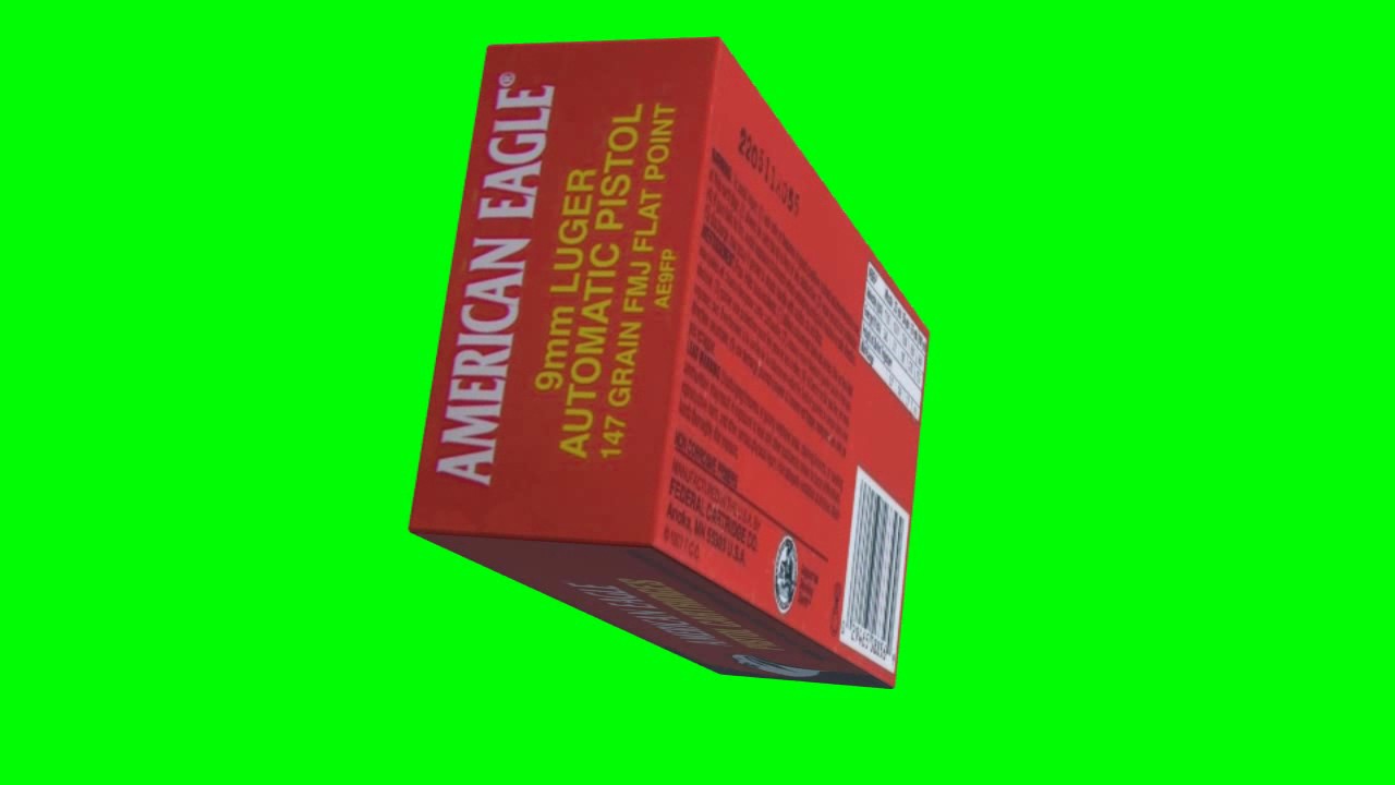 American Eagle 9mm Parabellum 147 gr FMJ Flat Point Ammo box chroma