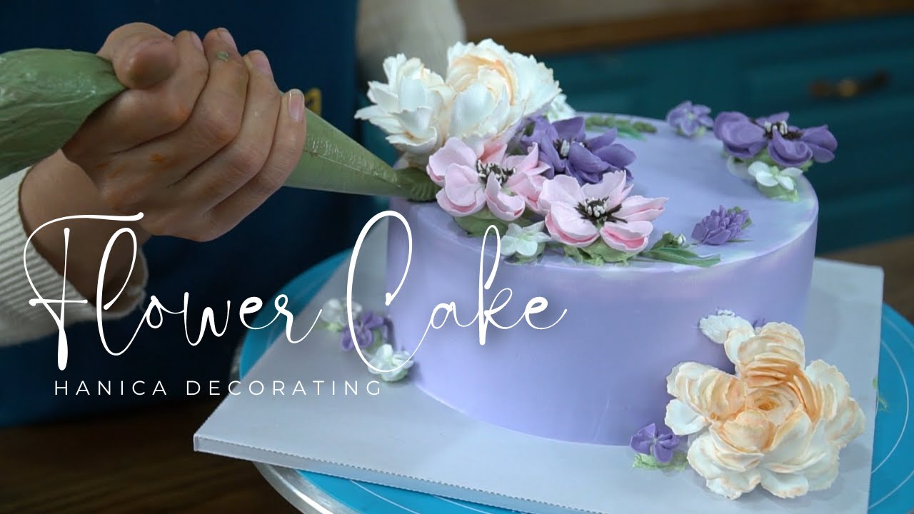 Decorate extremely cute flower cakes with simple flower patterns | Cách trang trí bánh hoa xinh xắn