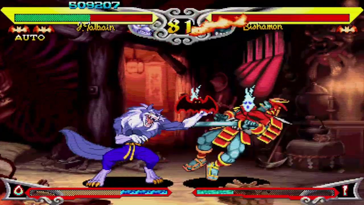 Darkstalkers 3 Jon Talbain vs Bishamon