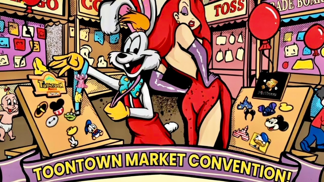 Потрясающие товары и значки Disney на рынке Toontown Market в конференц-центре Анахайма | 29 нояб...