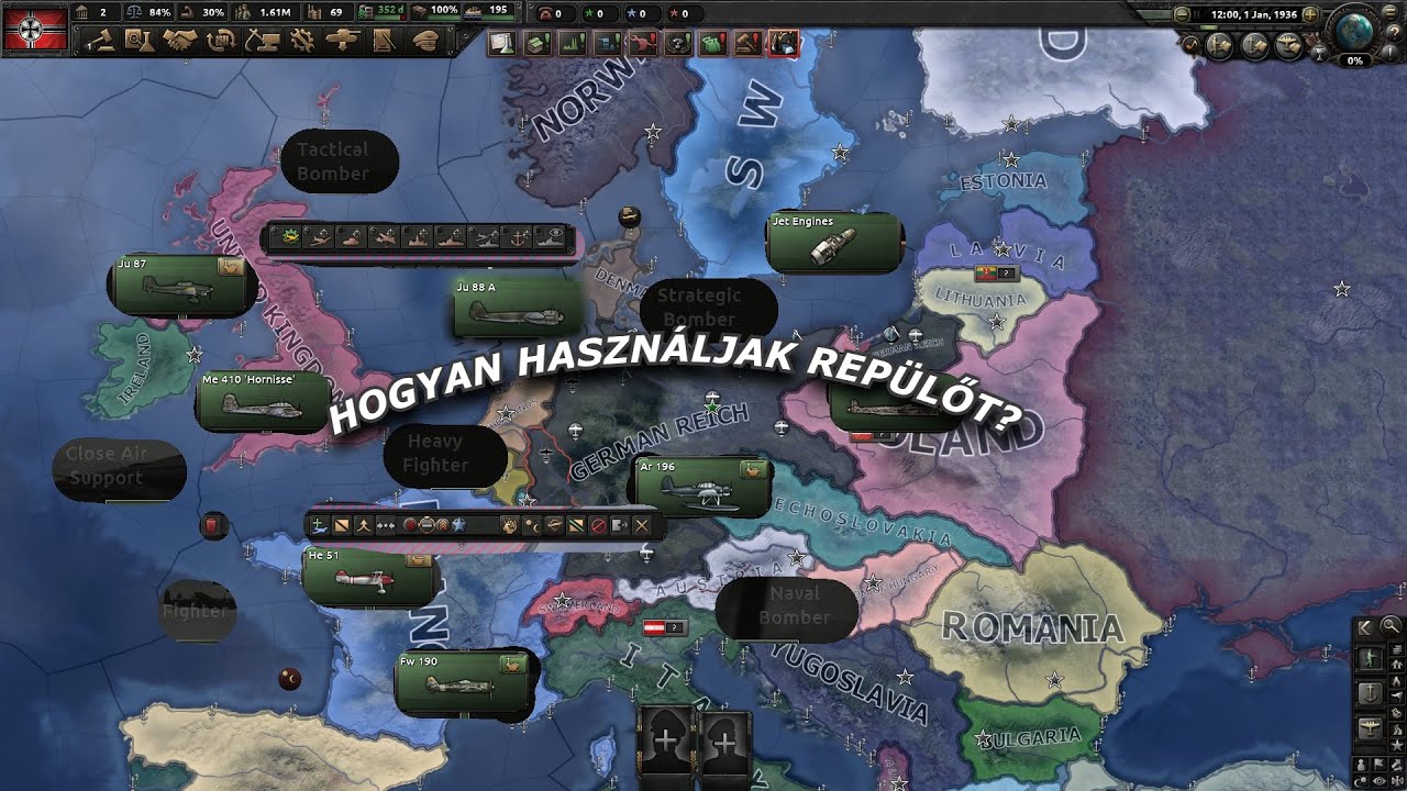 Hearts Of Iron IV Hogyan haszn&aacute;ljak rep&uuml;lőt/designok