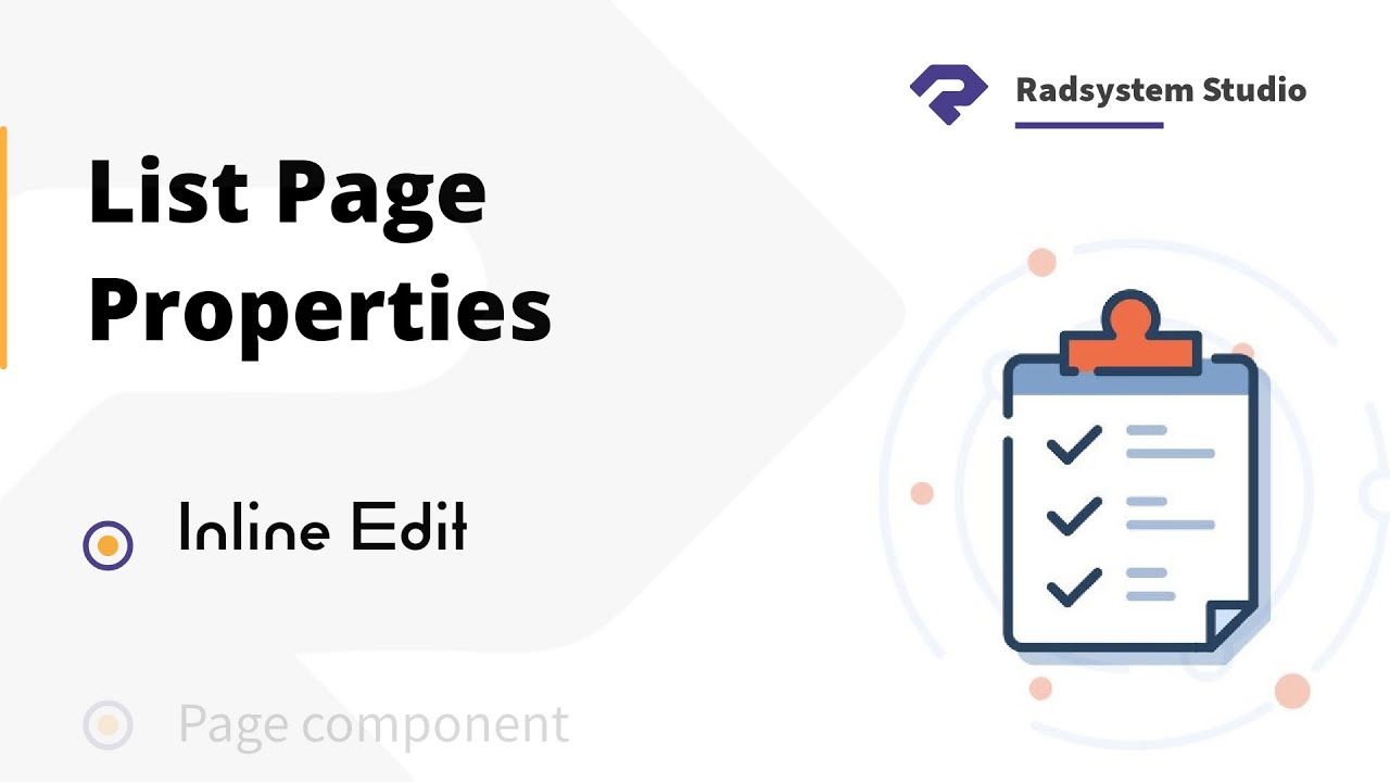 Inline Edit Configuration in List Page Properties | RadSystems