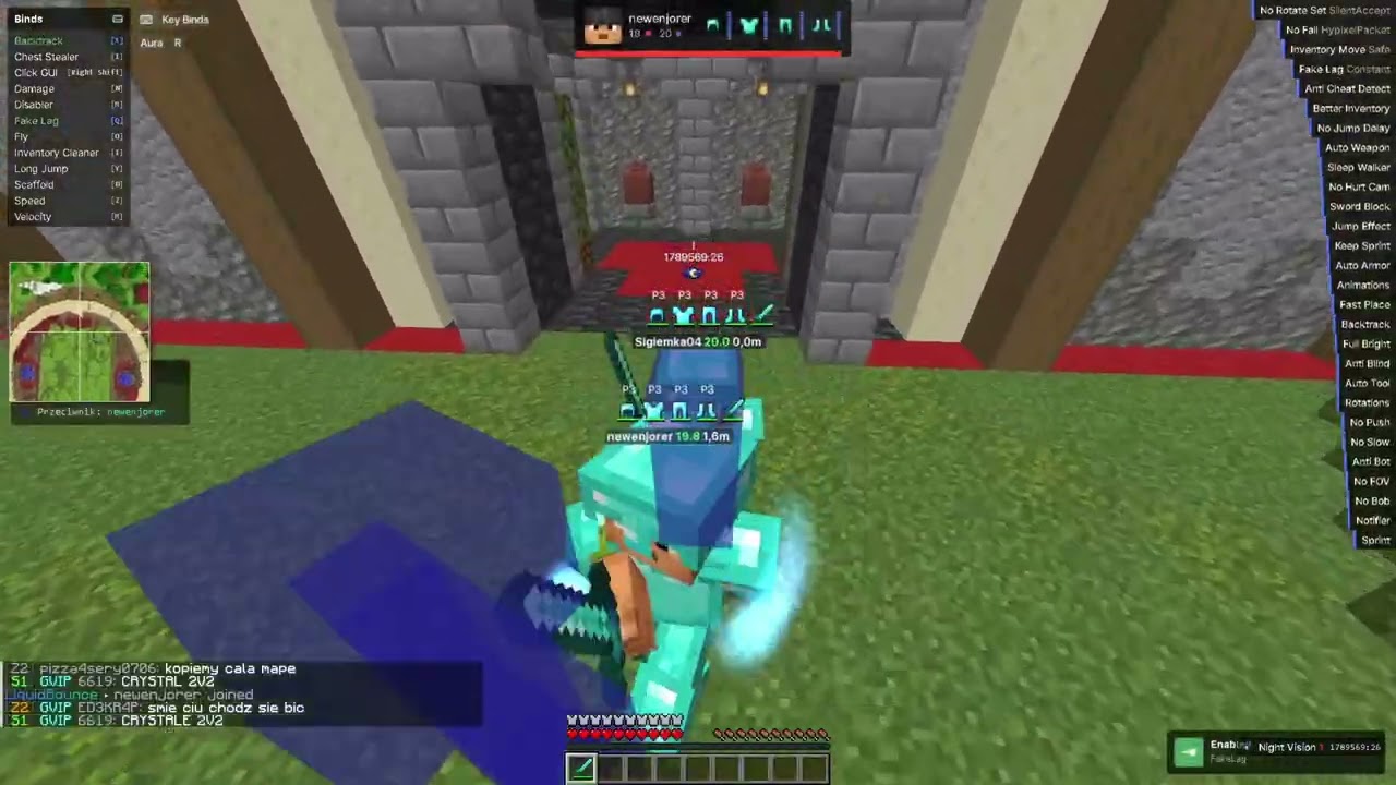 Najlepszy Backtrack Fakelag + Aura Na LiquidBounce + Catlean?