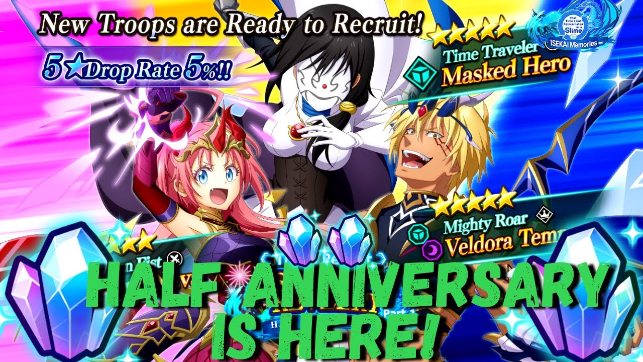 LET'S SUMMON MILIM! 7000 MAGICRYSTALS HALF ANNIVERSARY SUMMONS!! | Slime Isekai Memories