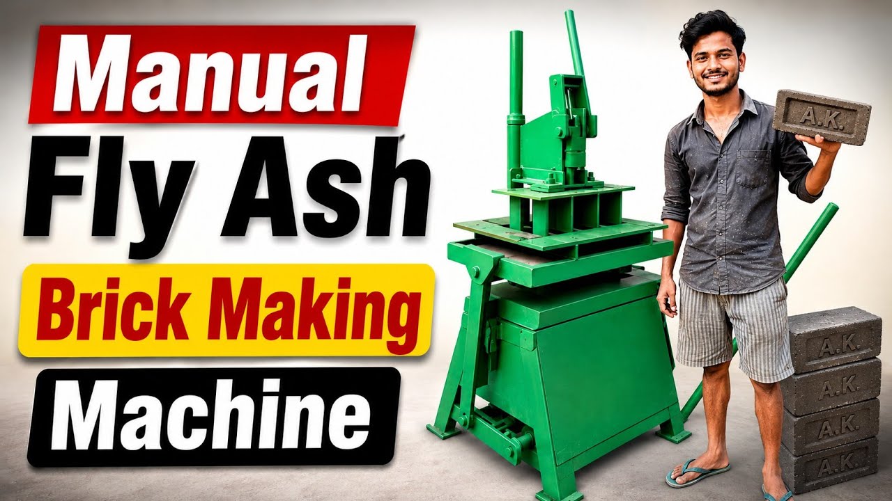 Fly Ash Bricks Making Machine - ईंट बनाने की सबसे छोटी मशीन | Manual Fly Ash Bricks Machine Price 