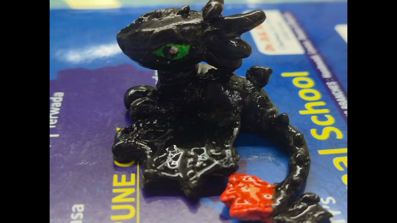 Diy toothless from httyd clay figure #toothless#howtotrainyourdragon #clayfigure