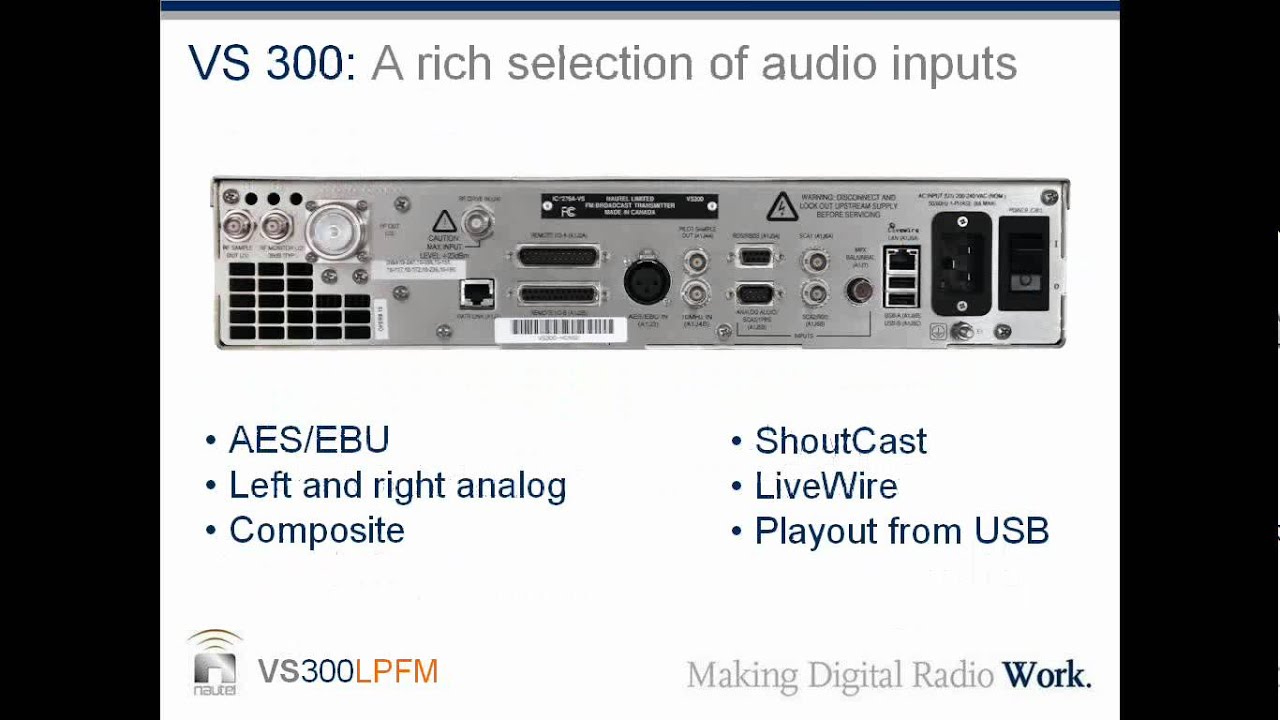 VS Series Transmitters for Low Power FM