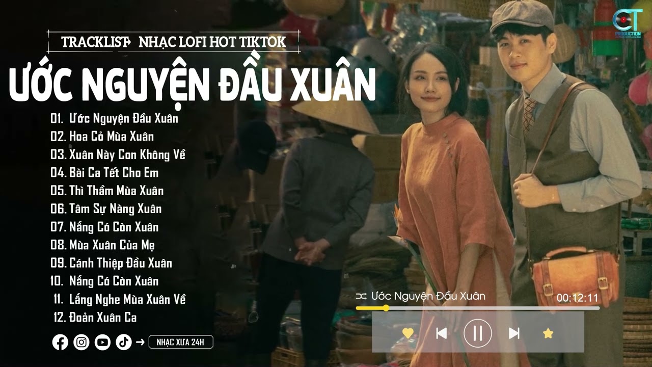 Ước Nguyện Đầu Xuân - Tina Hồ ( Lofi Ver ) Một rừng hoa mai nỡ | Nhạc Xuân Lofi Chill Hay Nhất 2024