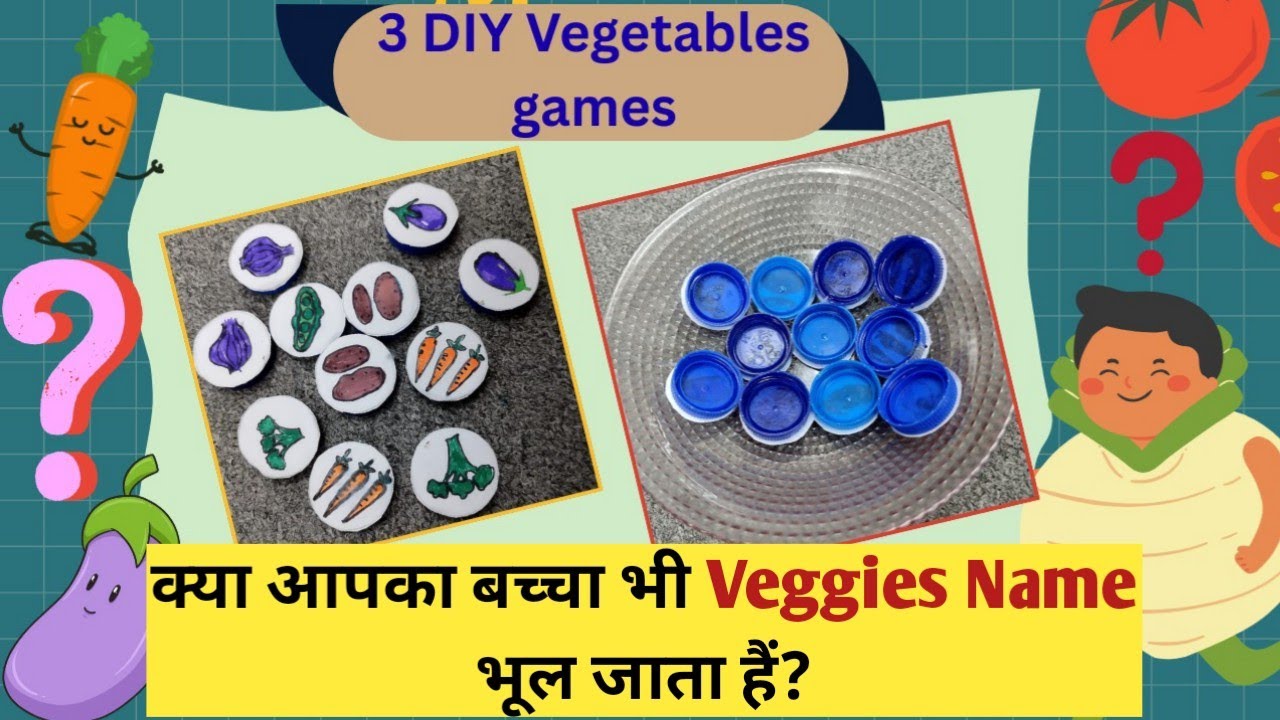 3 DIY Vegetable Activities | 3 Easy DIY Activities with Bottle Caps #preschool