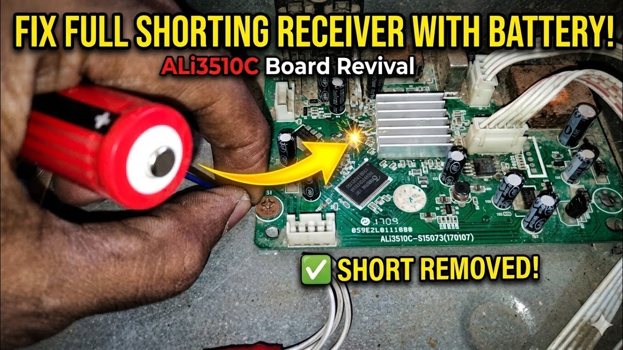 ali3510c red light problem new fault, how to remove full shorting receiver,, 1.8volt short circuit