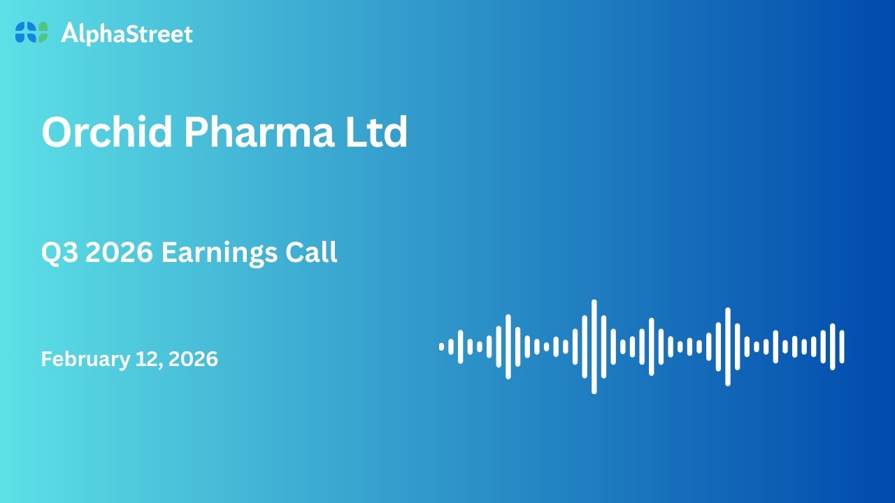Orchid Pharma Ltd Q3 FY2025-26 Earnings Conference Call