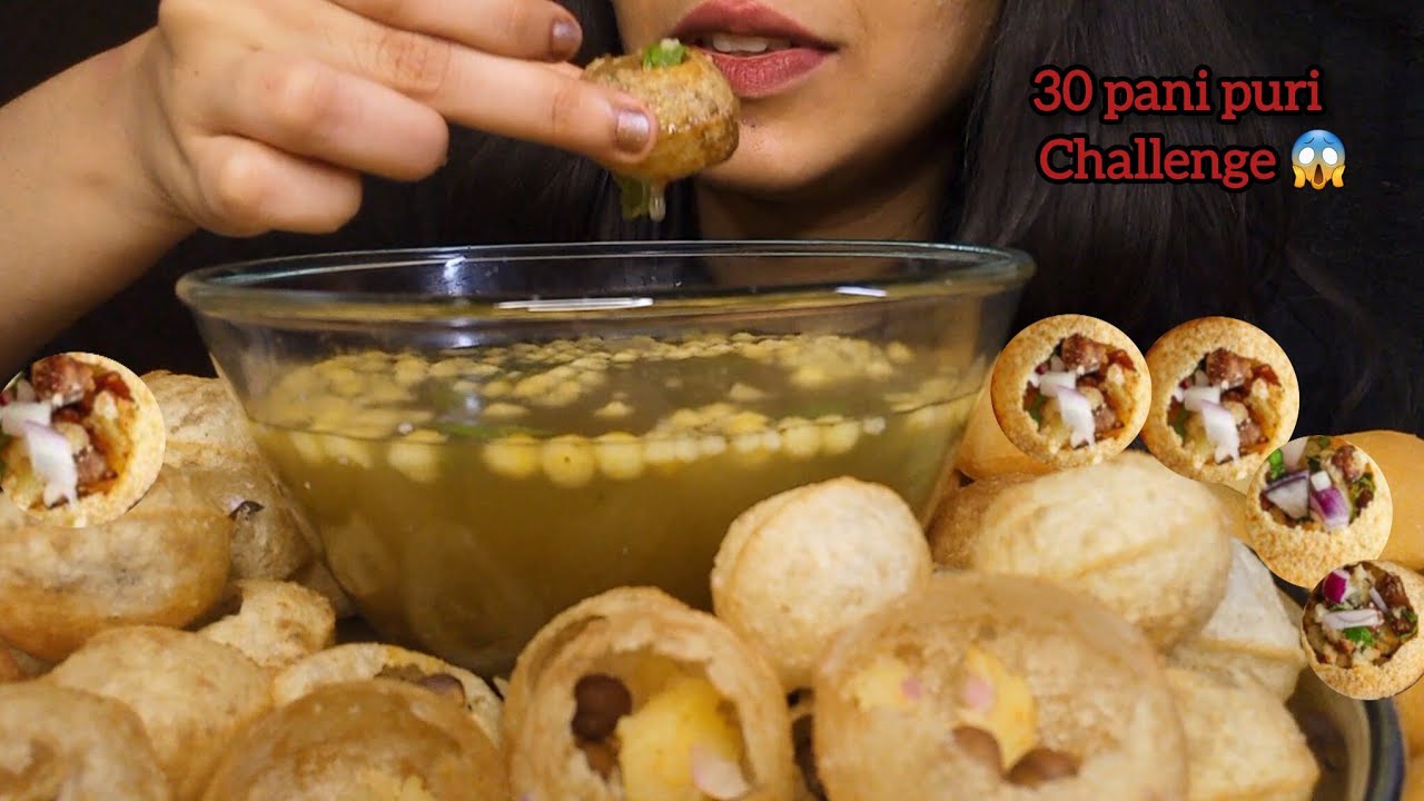 30 PANI PURI CHALLENGE 🔥| STREETFOOD MUKBANG | PANI PURI ASMR
