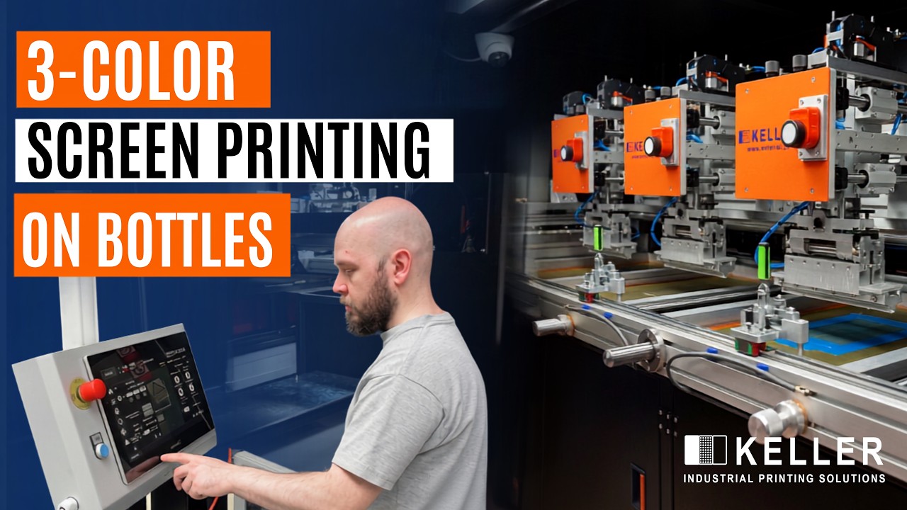 Screen printing machine for printing on bottles KELLER