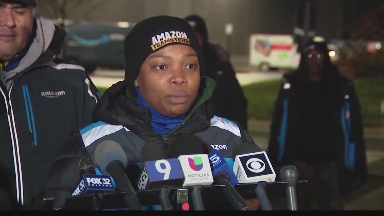 Amazon workers strike for better pay and conditions as Teamsters Union pickets nationwide
