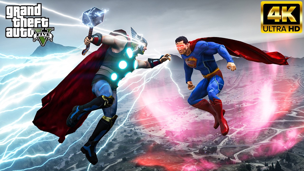 GTA 5 - Superman VS Thor | Epic Battle!