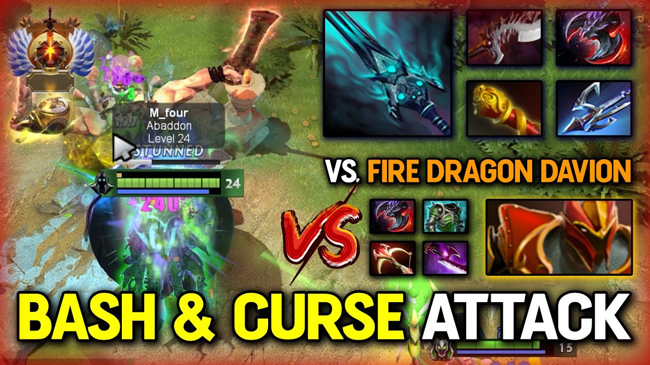 CRAZY BASH & CURSE ATTACK CARRY Abaddon Facing Against Fire Dragon Davion | 7.37d DOtA 2