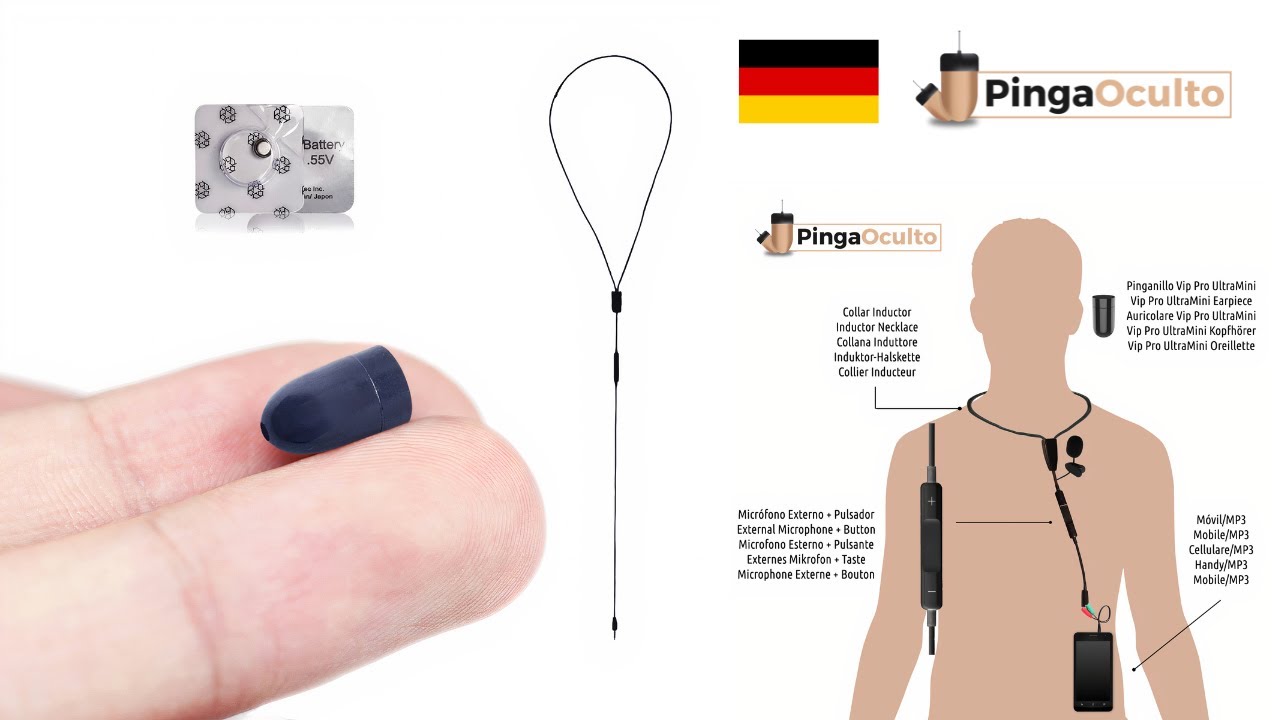 Unsichtbare Kopfh&ouml;rer Vip Pro UltraMini - R&uuml;ckblick und Tutorial - Deutsch | PingaOculto