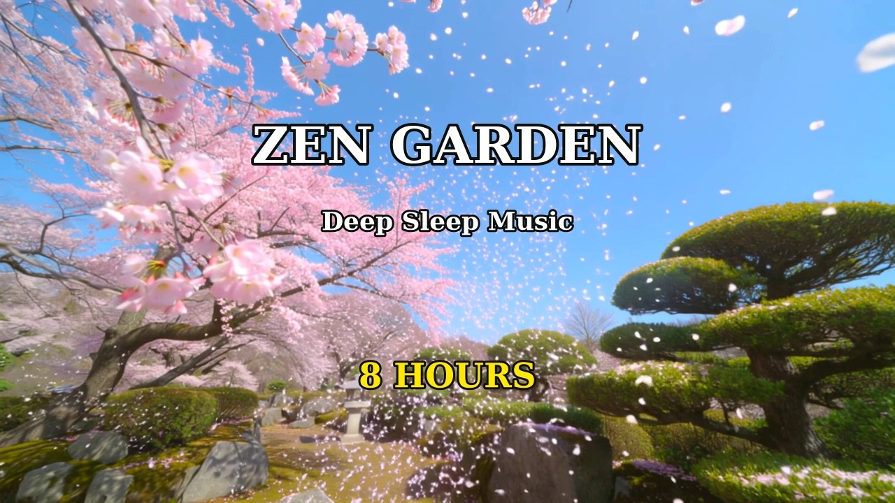 Japanese Zen Garden 🌸 8 Hours Sleep Music with Rain & Night Ambiance