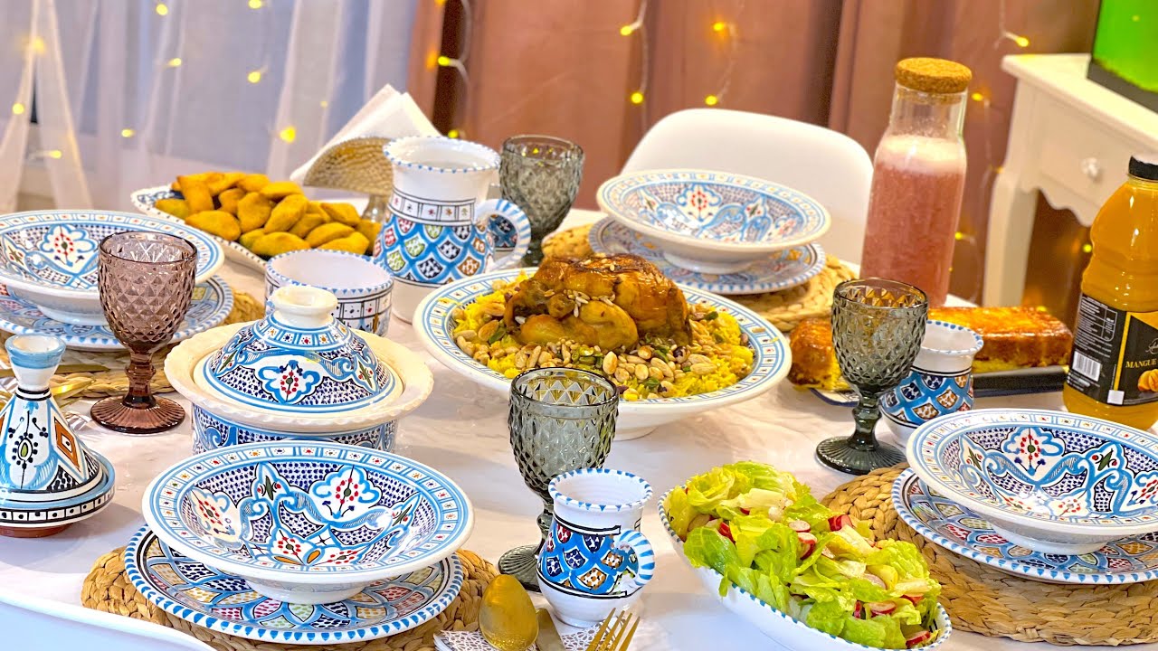 دبارة رمضانية لليوم 7🌙⭐️ روز ازعر بالدجاجة / بريك الدنوني / طاجين ريقوطة / شربة