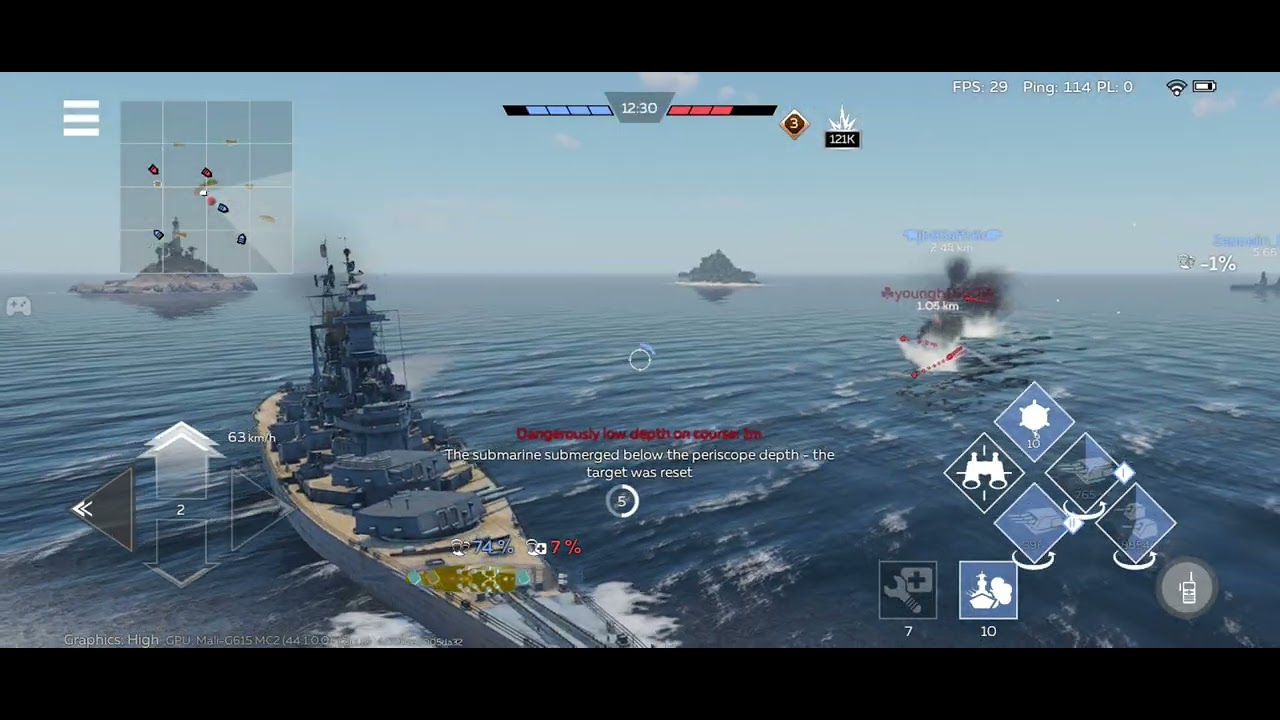 USS Iowa Battleship deep frying the enemies🔥 (War Thunder Mobile)