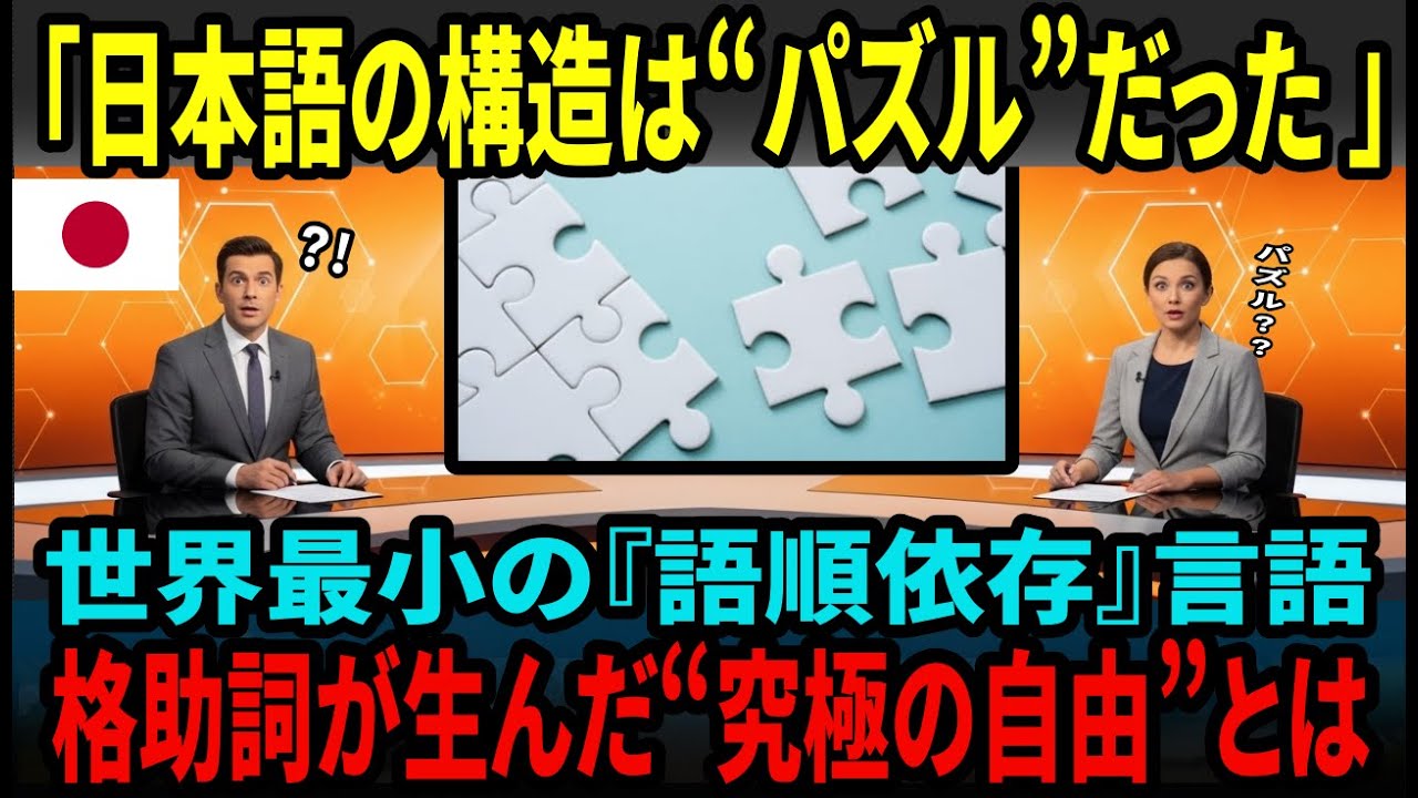 【海外の反応】日本語が「世界最小の語順依存」だった理由。格助詞がもたらす驚異の自由度とは？